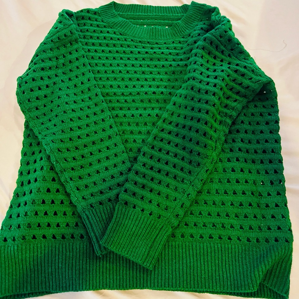 Emerald Green Off-the-Shoulder Sweater